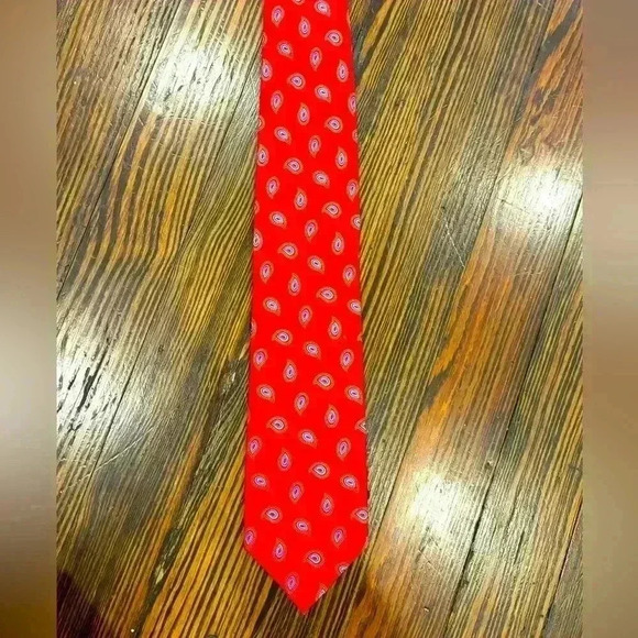 Robert Jensen Hand Sewn 100% Silk Men’s Designer Neck Tie Made In Italy Red - Picture 1 of 7